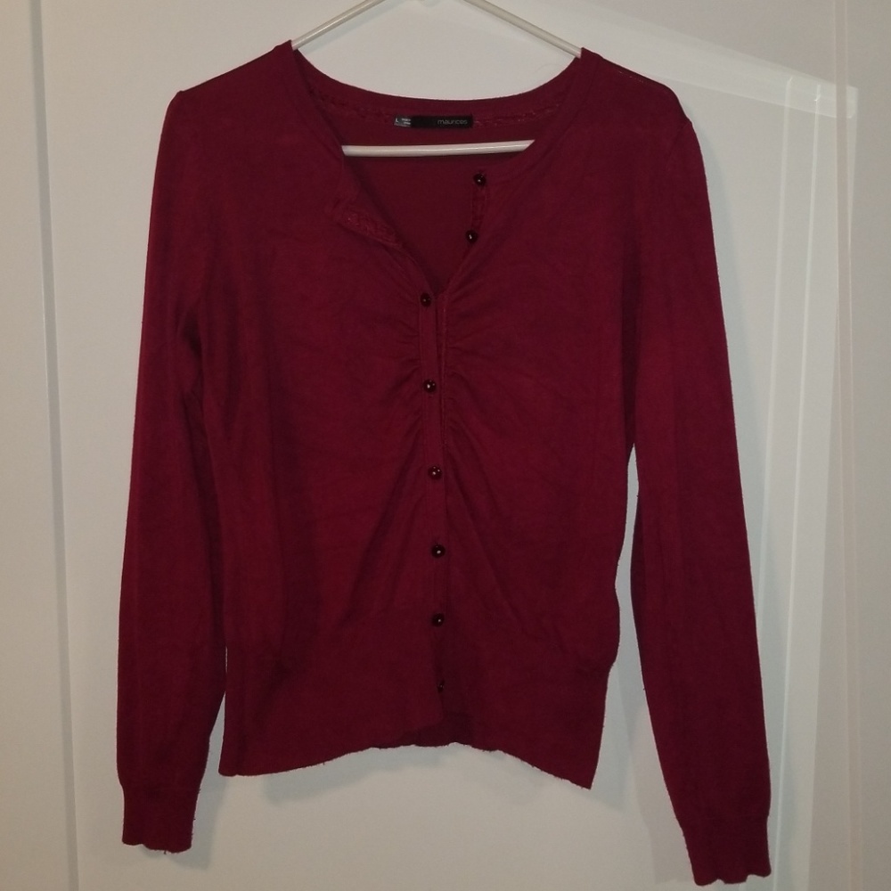 Maroon button up cardigan